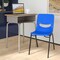 Emma and Oliver Jacobs Desk/Chair Set with Metal Open Front Storage Box, Desktop, Metal Frame and Stackable Flex Comfort Classroom Chair